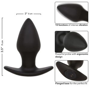CALEXOTICS - ROCK BOTTOM PLUG ANAL PERFEITO 10 VIBRAÃÃES SILICONE PRETO